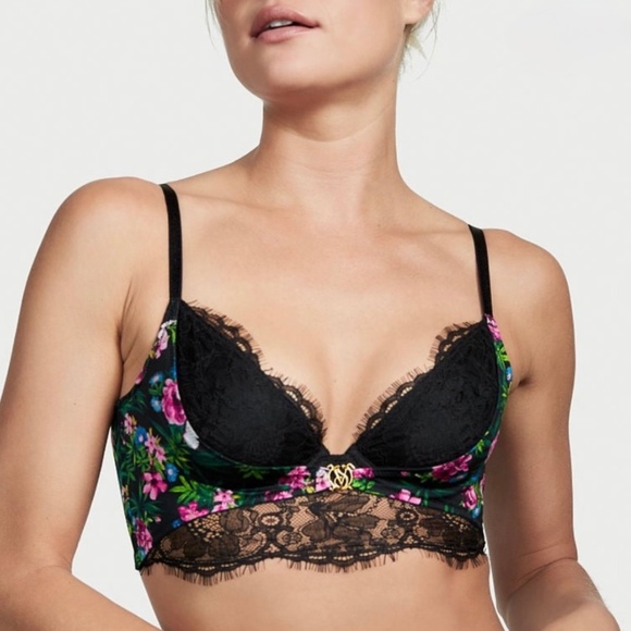 Victoria’s Secret Very Sexy So Obsessed Lace Unlined Corset Top Bra Floral XS - Picture 1 of 5